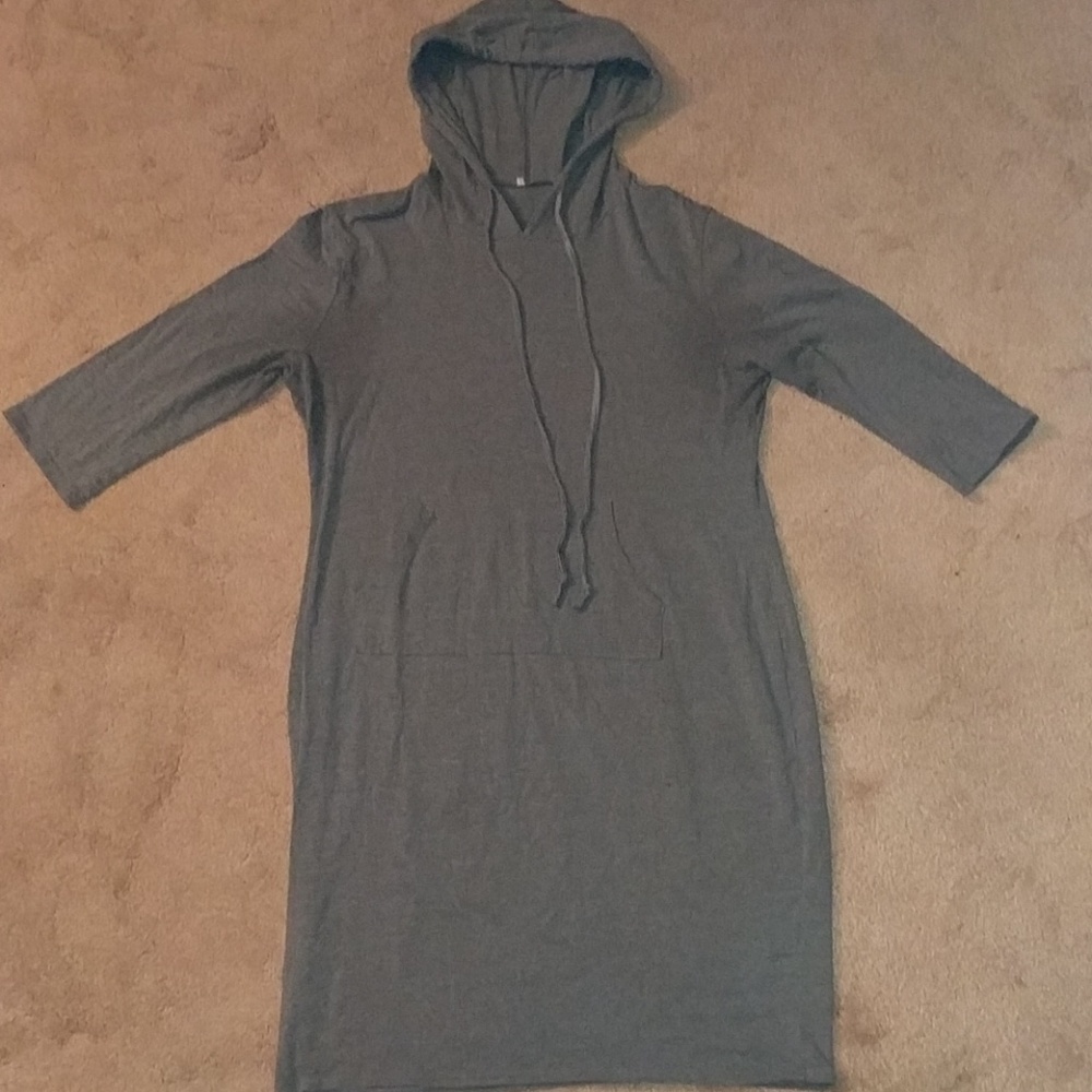 Women's 3/4 sleeve hooded dress XXL